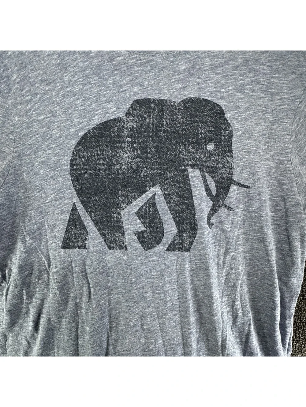 Banana Republic Shirt (L) Gray Elephant Graphic Tee Short Sleeve Mens Heathered